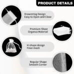 Organza Bags, White Organza Bags, 50Pcs, Sheer Organzas Bag 3 x 4 inch, Jewelry Gift Bags, Party Favor Bags with Drawstring, Mesh Gift Pouches Mini Candy Pouch for Wedding Christmas Party - Image 5