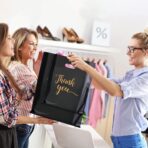 300 Pcs 3 Size Thank You Merchandise Bags - Die Cut Plastic Gift Bags with Handles for Party, Stores, Business, Retail (Black) - Image 6