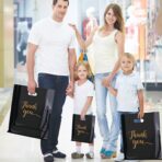 300 Pcs 3 Size Thank You Merchandise Bags - Die Cut Plastic Gift Bags with Handles for Party, Stores, Business, Retail (Black) - Image 7