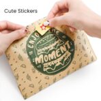 250 Pack Paper Sandwich Bags with Stickers, 8 x 6.5 Inch Greaseproof Thick Paper Snack Bag, Food Grade Small Brown Cookie Bags, Dry Waxed Pastry Bag for Lunch, Cookies, French Fries, Pretzel - Image 5