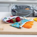 Bumkins Nintendo Reusable Snack Bags, for Kids School Lunch and for Adults Portion, Washable Fabric, Waterproof Cloth Zip Bag, Supplies Travel Pouch, Food-Safe, 2-pk Super Mario - Image 4