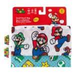 Bumkins Nintendo Reusable Snack Bags, for Kids School Lunch and for Adults Portion, Washable Fabric, Waterproof Cloth Zip Bag, Supplies Travel Pouch, Food-Safe, 2-pk Super Mario - Image 7
