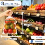 Retail Bags Direct Clear Produce Roll - 3500 Bags - 10"x15" – HDPE - 11 Microns - for Grocery, Food Storage, Reusable Produce, Small Business, Kitchen Use, Organization, Lightweight Packaging - Image 3