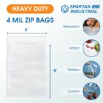 Spartan Industrial - 5" X 8" Clear Zip Bags (1000 Count) Heavy Duty 4 Mil Plastic Bags With Resealable Zipper to Bag Bolts, Seeds, and Small Parts - Image 3