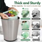 Compostable Kitchen Trash Bags 8 Gal - Cornstrarch Leakproof & Tear Resistant 50 Compost Bags - OK Compost Home & Seedling Certified 0.22 mm Kitchen Garbage Bags - Image 4