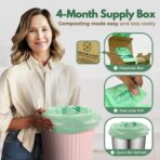 Compostable Kitchen Trash Bags 8 Gal - Cornstrarch Leakproof & Tear Resistant 50 Compost Bags - OK Compost Home & Seedling Certified 0.22 mm Kitchen Garbage Bags - Image 6