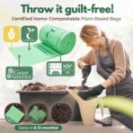 Compostable Kitchen Trash Bags 8 Gal - Cornstrarch Leakproof & Tear Resistant 50 Compost Bags - OK Compost Home & Seedling Certified 0.22 mm Kitchen Garbage Bags - Image 7