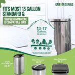 Biodegradable 13-17 Gallon Code-Q Trash Bags (50 Pack) | Strong Heavy-Duty Tall White Kitchen Bags w/Drawstring | Fits Simplehuman & Standard Cans | Eco-Friendly D2W, 30 Micron Thick | 25.6" x 33.5" - Image 5