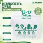 Biodegradable 13-17 Gallon Code-Q Trash Bags (50 Pack) | Strong Heavy-Duty Tall White Kitchen Bags w/Drawstring | Fits Simplehuman & Standard Cans | Eco-Friendly D2W, 30 Micron Thick | 25.6" x 33.5" - Image 7