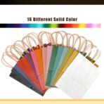 qiqee 32-Packs Paper Bags with Handles Bulk 8.26"×6"×3.15" Small Gift Bags 16 Different Senior Color Bags Multiple Uses（Small Size） - Image 4