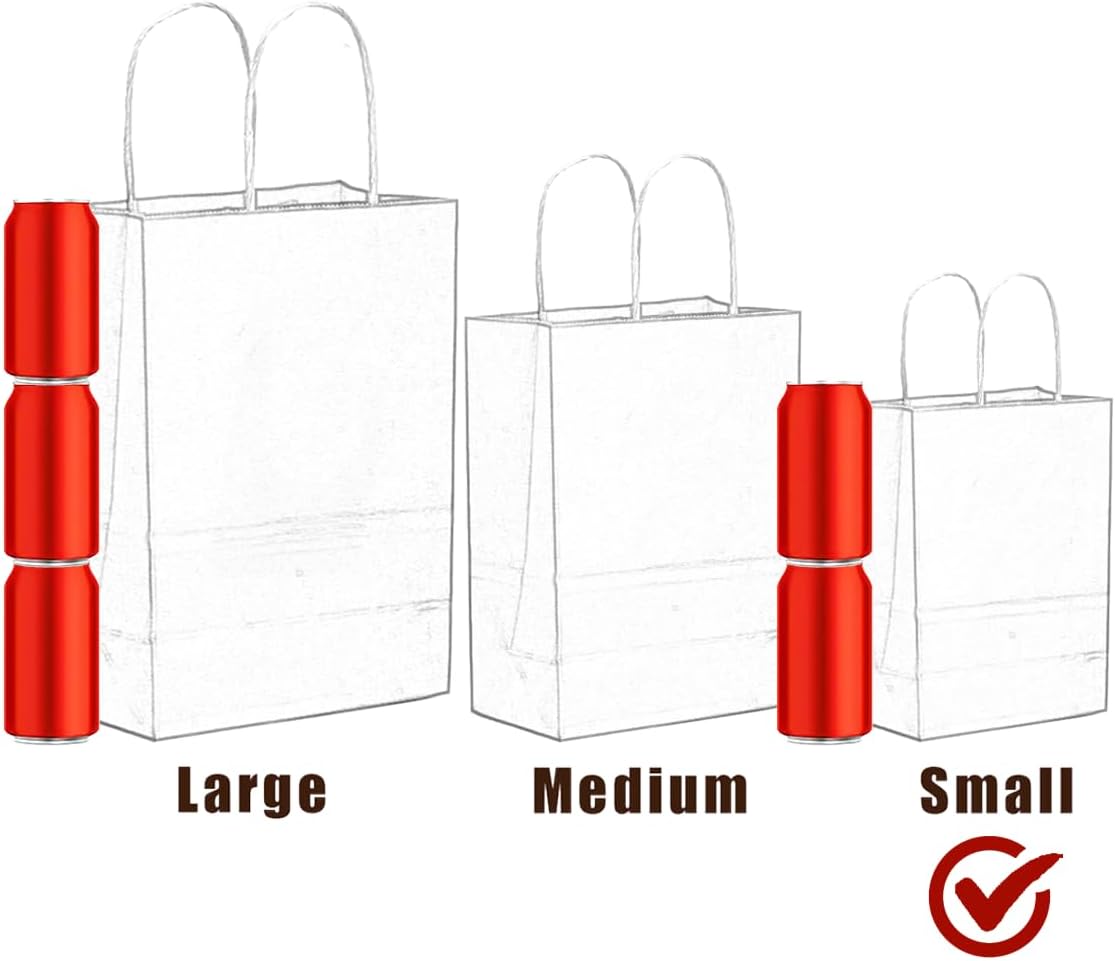 qiqee 32-Packs Paper Bags with Handles Bulk 8.26"×6"×3.15" Small Gift Bags 16 Different Senior Color Bags Multiple Uses（Small Size） - Image 8