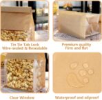 50 Pack Cookie Bags with Seal, 8.2x3.9x3.1 Inch Tin Tie Tab Lock Bakery Bags with Window Resealable Paper Packaging Bag for Muffin, Granola, Candies, Scone, Brownie, Included 50 Thank You Stickers - Image 5