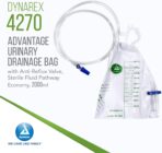 Dynarex Advantage Urinary Drainage Bag - Teardrop-Shaped, Unisex, Anti-Reflux Chamber, No-Needle Sample Port, Universal Hanger - Vinyl Bags with Markings - 2000ml, 20 Count - Image 3