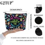 G2TUP RX Pharmacy Technician Funny Makeup Bag I am in Charge of the Happy Pills Gift for Pharmacy Graduation (Be Nice I am New) - Image 3