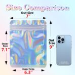 Holographic Bags 50pcs Mylar Bags 7x9 inches Resealable Bag with Party Favor Bag Coffee Storage for Small Business - Image 3