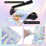 Holographic Bags 50pcs Mylar Bags 7x9 inches Resealable Bag with Party Favor Bag Coffee Storage for Small Business - Image 4