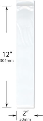 Plymor 2" x 12" (Pack of 100), 4 Mil Heavy Duty Zipper Reclosable Plastic Bags - Image 3