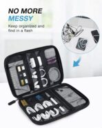 BAGSMART Large Electronics Travel Organizer Case, Tech Accessories Cord Storage Bag for Phone, Power Bank, SD Card, Cables, Black - Image 3