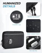 BAGSMART Large Electronics Travel Organizer Case, Tech Accessories Cord Storage Bag for Phone, Power Bank, SD Card, Cables, Black - Image 5