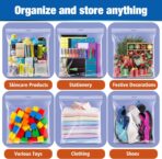 3 Gallon Extra Large Zipper Bag, 16” x 18”, Clear Plastic Storage Bag with Handle for Clothes, Moving, Travel, 2mil Thick, 15pcs - Image 6