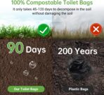 Portable Toilet Replacement Bags, 25 Count 8 Gallon 1.5 Mil Super Thickened Compostable Trash Bags, 30 Liter Camping Toilet Bags for Travel Outdoors, Boating, Emergency Toilet Bag for Car - Image 4