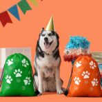 Weewooday 16 Pcs large Paw Print Drawstring Backpack Reusable Paw Bags Cute Puppy String Gift Bags for Party Travel Favors, 15.75 x 11.81 inch (Cute Style) - Image 4