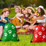 Weewooday 16 Pcs large Paw Print Drawstring Backpack Reusable Paw Bags Cute Puppy String Gift Bags for Party Travel Favors, 15.75 x 11.81 inch (Cute Style) - Image 5