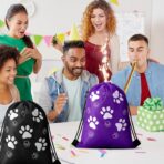 Weewooday 16 Pcs large Paw Print Drawstring Backpack Reusable Paw Bags Cute Puppy String Gift Bags for Party Travel Favors, 15.75 x 11.81 inch (Cute Style) - Image 7