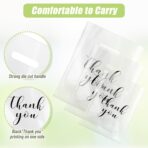 Yeaqee 200 Pcs Clear Thank You Merchandise Bags with Die Cut Handles Plastic Shopping Reusable Retail Thank You Gift Bags Bulk 3 Sizes for Small Business Goodie Trade Boutique Clothes Party Favors - Image 4