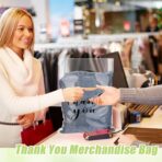 Yeaqee 200 Pcs Clear Thank You Merchandise Bags with Die Cut Handles Plastic Shopping Reusable Retail Thank You Gift Bags Bulk 3 Sizes for Small Business Goodie Trade Boutique Clothes Party Favors - Image 8