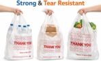 Thank You T-Shirt Plastic Grocery Bags, HDPE, 21 x 11.5 x 6 Inches, White with Red Print, 1000 Count, Strong Tear Resistant - Image 4