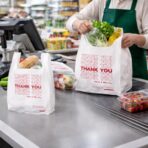 Thank You T-Shirt Plastic Grocery Bags, HDPE, 21 x 11.5 x 6 Inches, White with Red Print, 1000 Count, Strong Tear Resistant - Image 6