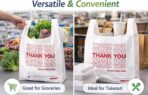 Thank You T-Shirt Plastic Grocery Bags, HDPE, 21 x 11.5 x 6 Inches, White with Red Print, 1000 Count, Strong Tear Resistant - Image 9