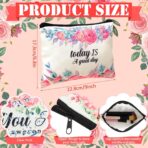 Pinkunn 16 Pcs Canvas Makeup Bags Bulk Mother's Day Inspirational Christian Women Religious Gifts Inspirational Bible Verse Pencil Pouch Makeup Bags with Zipper for Travel(Flower) - Image 6