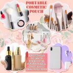 Pinkunn 16 Pcs Canvas Makeup Bags Bulk Mother's Day Inspirational Christian Women Religious Gifts Inspirational Bible Verse Pencil Pouch Makeup Bags with Zipper for Travel(Flower) - Image 7