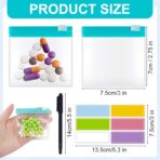45Pcs 9 Colors Reusable Pill Pouch Bags, Zippered Translucent Medicine Organizer, Travel Pill Organizer with Labels Slide Lock, Small Plastic Bags for Accessories, Jewelry etc. - Image 3