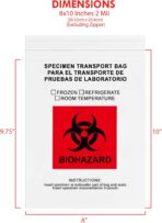 GPI - 8" X 10" 100 Pack, Biohazard Specimen Zip Bags, With Pouch, 2 Mil Thick, For Your Laboratory Or Health Care Facility Samples. - Image 3