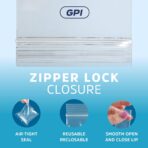 GPI - 12" x 15" Ultra Heavy-Duty Zip Bags, Large 8 Mil Thick Reclosable Puncture-Resistant Plastic Zipper Baggies, Resealable Poly Zip Top Bag for Construction, Tools & Sharp Objects. 50 Count - Image 6