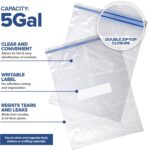 Zipper Storage Bags, (Pack of 12) 5 Gallon Resealable Food Storage Bag, Extra Large Zip Top Bags, Great Storage for Food, Clothing, Office Supplies & Travel Essential, 2 Mil Thick, Size 18"x 24" - Image 4