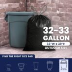 Plasticplace 32-33 Gallon Trash Bags │ 1.2 Mil │ Drawstring Garbage Can Liners │ 33” x 39”, Black, 100 Count - Image 4