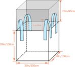 FIBC Bulk Bag - 2650 lbs Capacity, 39x39x39 inches, Polypropylene (PP), Open Top, White, Rectangular, Reusable, 1-Pack - Image 3
