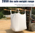 FIBC Bulk Bag - 2650 lbs Capacity, 39x39x39 inches, Polypropylene (PP), Open Top, White, Rectangular, Reusable, 1-Pack - Image 5