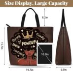 African American Black Women Tote Bag Black Girl Magic Shoulder Handbag For Work Travel Beach Shopping - Image 4