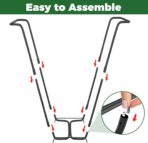 Outdoor Trash Bag Holder Metal Garden Trash Bag Holder for Yard Waste Stand Holds 30-45 Gallons Leaf Bag Holder with 4 Clips for Leaves Camping Lawn Party Weeding Yard Gardening（1pcs+4clips） - Image 4