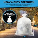 55-60 Gallon Clear Trash Bags | 50 Count | Large Clear Plastic Bags for Recycling, Garbage, and Commercial Use – Fits 55 Gallon and 60 Gallon Trash Cans - Image 3