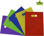 Prime Line Packaging Plastic Gift Bags, Colored Party Bags with Handles, 2 Mil Die Cut for Retail Use, Small Business, Merchandise, Goodies, Events, Bulk, 9x12, 50 Pack - Image 10