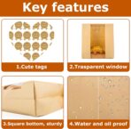 50 Pcs Bread Bags for Homemade Bread With Window Sourdough Paper bread Bags.(13.7x8.2x3.7 in),Packaging & Storage of Baked Goods Suitable for Bakers.Package includes 60 Cute Sealing Stickers. - Image 4