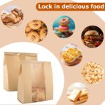 50 Pcs Bread Bags for Homemade Bread With Window Sourdough Paper bread Bags.(13.7x8.2x3.7 in),Packaging & Storage of Baked Goods Suitable for Bakers.Package includes 60 Cute Sealing Stickers. - Image 5