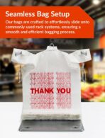 1000 Count White Thank You Plastic Bags with Handles, 12" x 6" x 22", 15 Mic T Shirt Plastic Grocery Bags for Grocery Stores, Retail, Restaurants and Takeout - Image 7