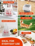 1000 Count White Thank You Plastic Bags with Handles, 12" x 6" x 22", 15 Mic T Shirt Plastic Grocery Bags for Grocery Stores, Retail, Restaurants and Takeout - Image 9